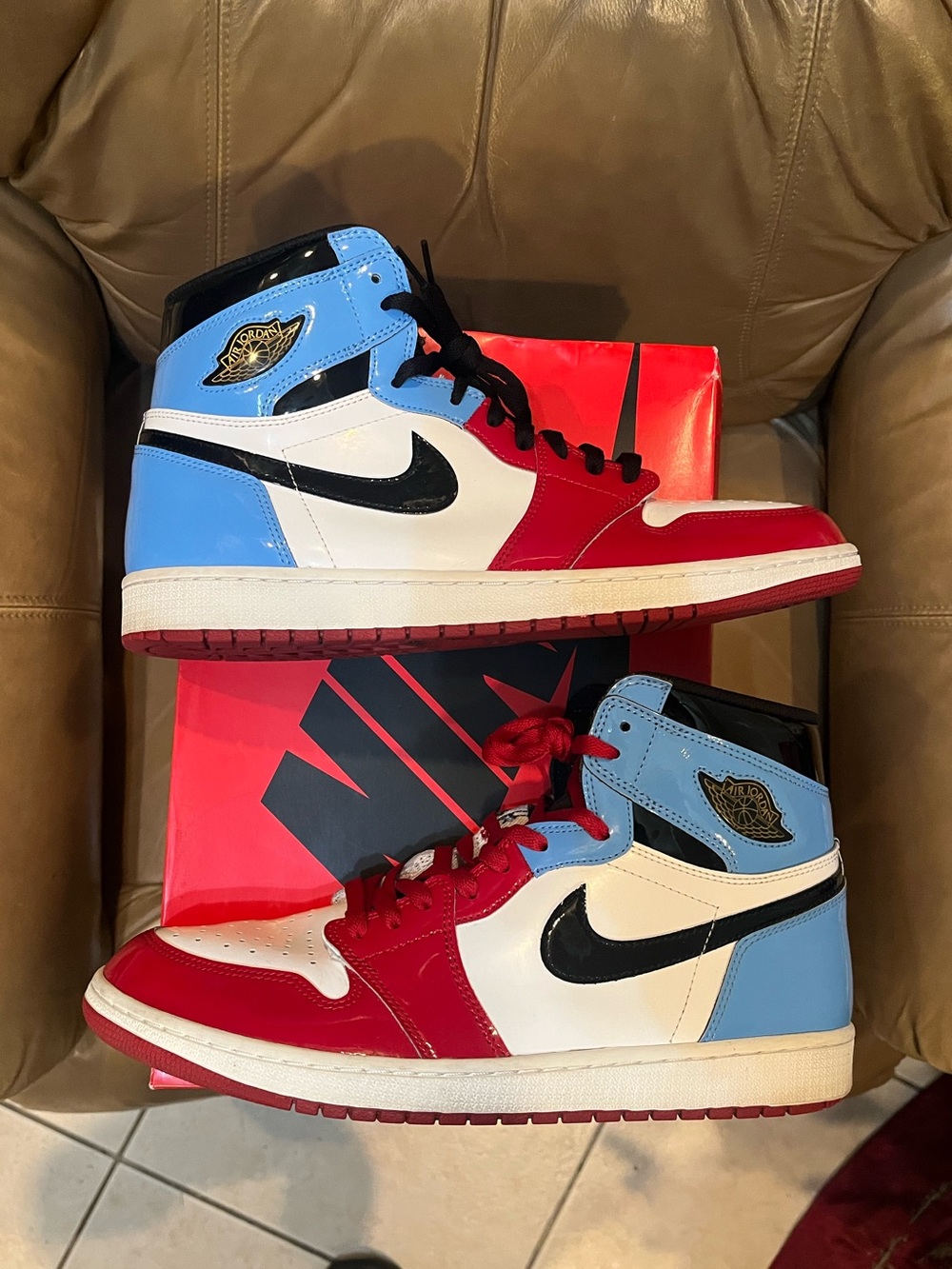 Jordan Retro 1 OG High Fearless UNC Chicago Red Men’s Sneakers Size 13